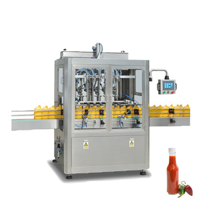 Automatický baliaci a uzatvárací stroj s lineárnym zaseknutím 8 trysiek pre fľašu s kečupovým horčicovým olejom 